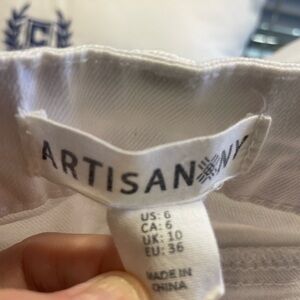 Artisan Silver Button White Jeans